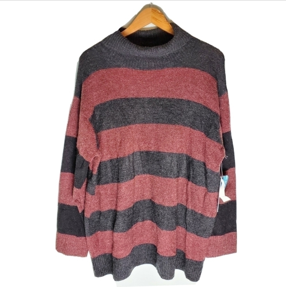 NEW Treasure & Bond Wide Striped Turtleneck Sweate - Picture 3 of 5